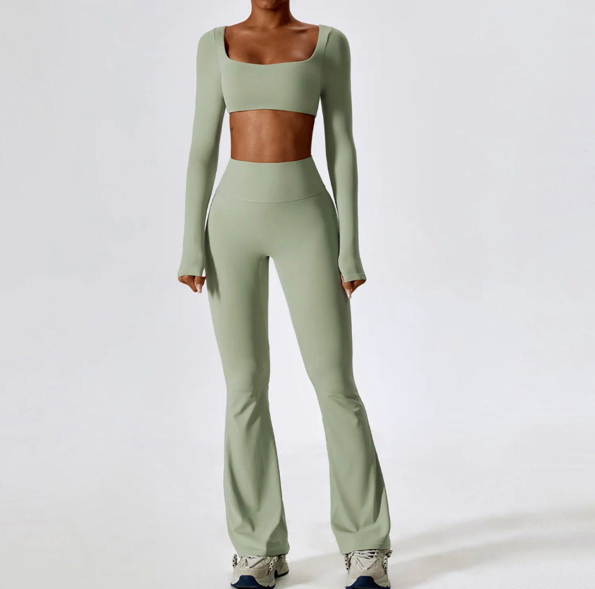 Green Long Sleeve loungewear Top